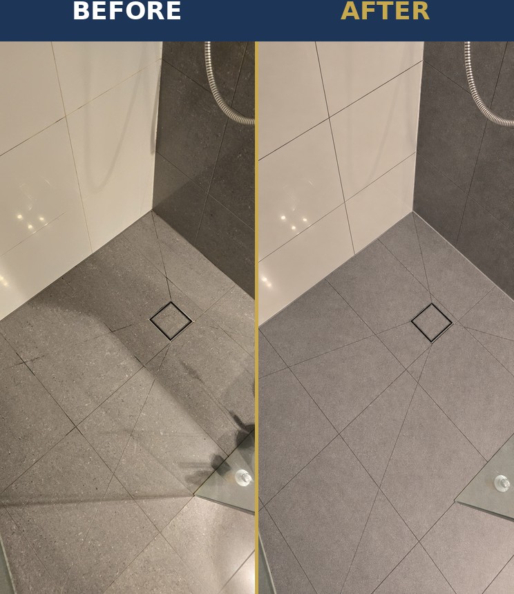 Before and after shower reseal